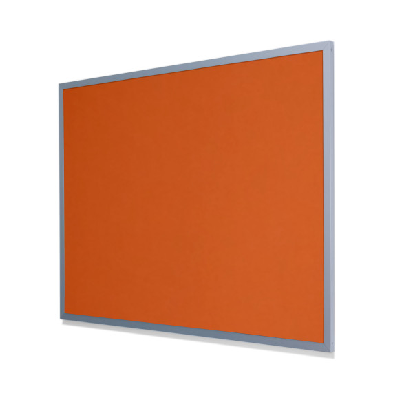 2211 Tangerine Zest Colored Cork Forbo Bulletin Board with Heavy Aluminum Frame